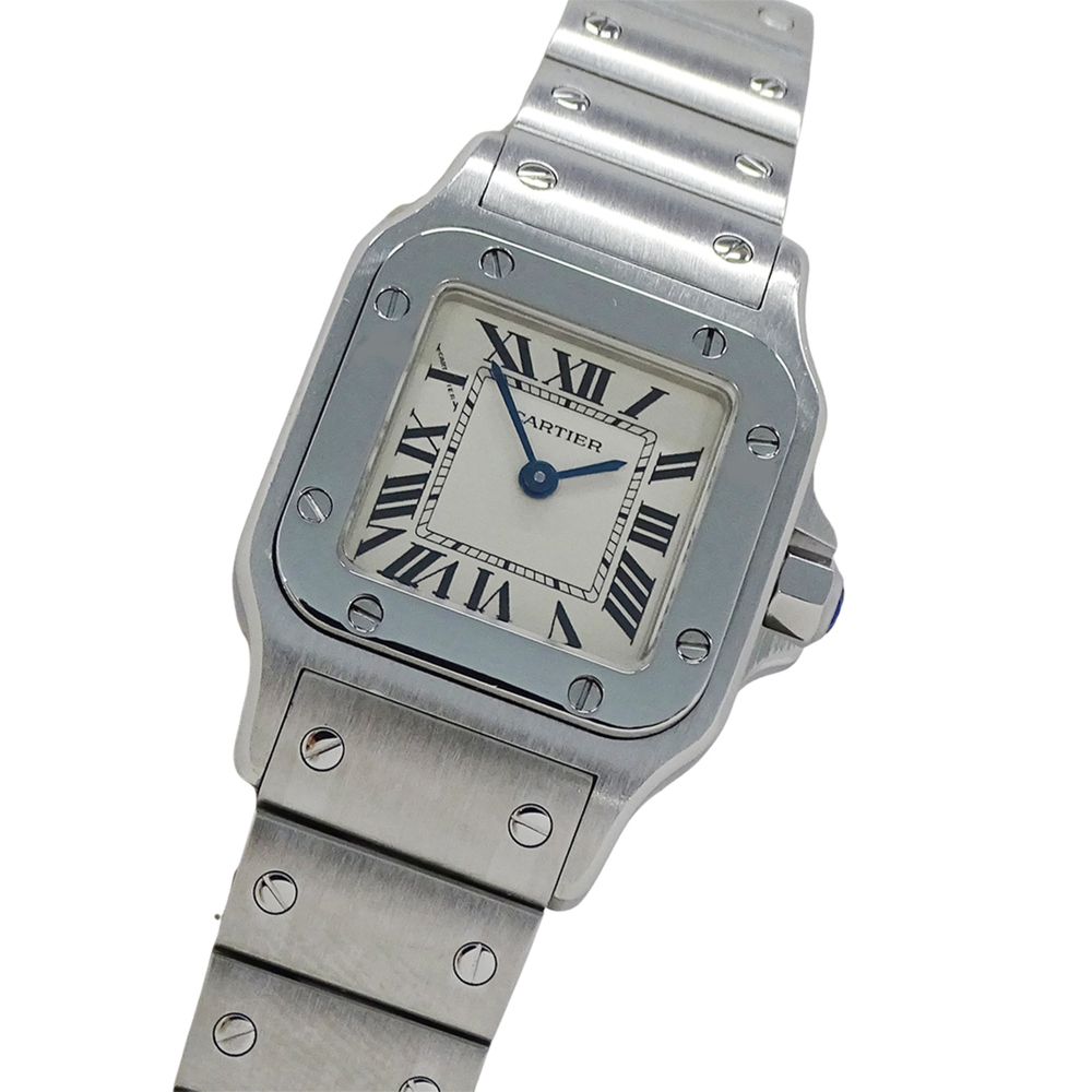 Cartier women's watch, Santos Galbee SM, quartz movement, stainless steel (SS...